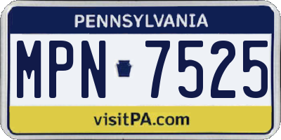 PA license plate MPN7525