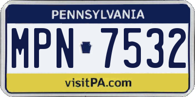 PA license plate MPN7532