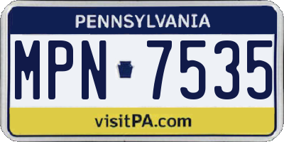PA license plate MPN7535