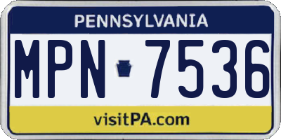 PA license plate MPN7536