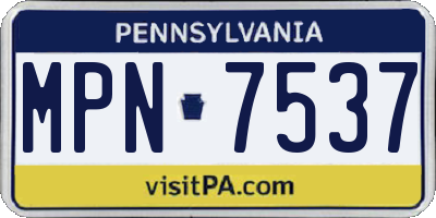 PA license plate MPN7537