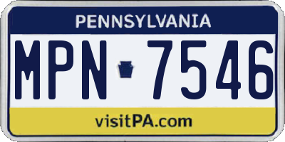 PA license plate MPN7546