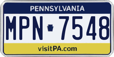 PA license plate MPN7548