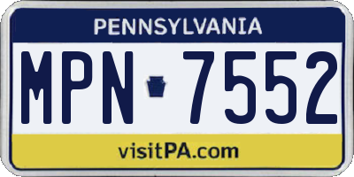PA license plate MPN7552