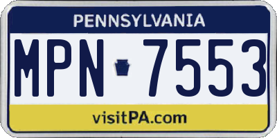 PA license plate MPN7553