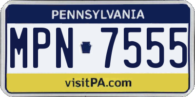 PA license plate MPN7555