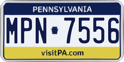 PA license plate MPN7556