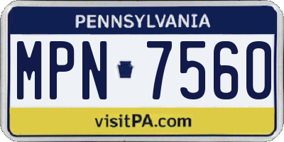 PA license plate MPN7560