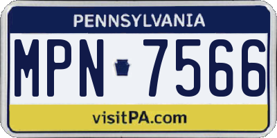 PA license plate MPN7566