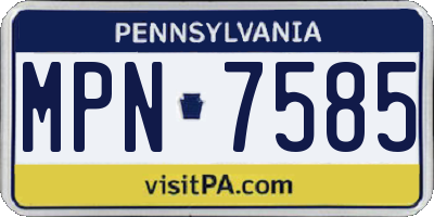 PA license plate MPN7585