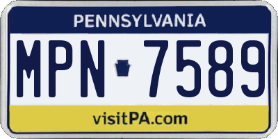 PA license plate MPN7589