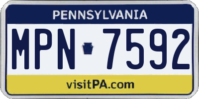 PA license plate MPN7592