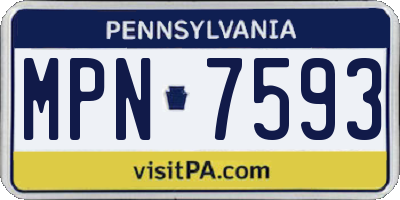 PA license plate MPN7593