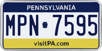 PA license plate MPN7595
