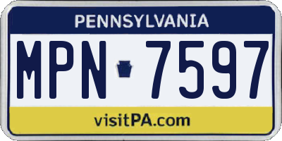PA license plate MPN7597