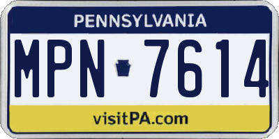 PA license plate MPN7614