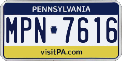 PA license plate MPN7616