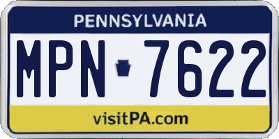 PA license plate MPN7622