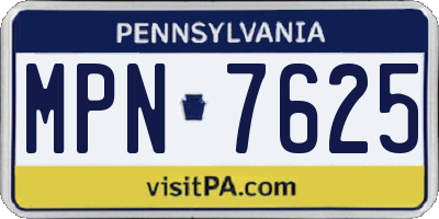 PA license plate MPN7625