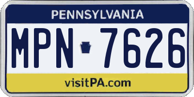 PA license plate MPN7626