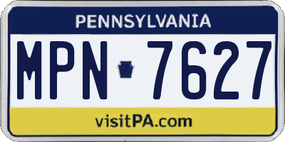 PA license plate MPN7627