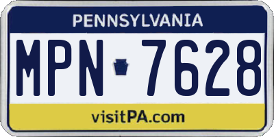 PA license plate MPN7628