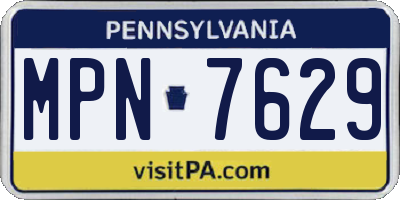 PA license plate MPN7629