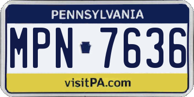 PA license plate MPN7636
