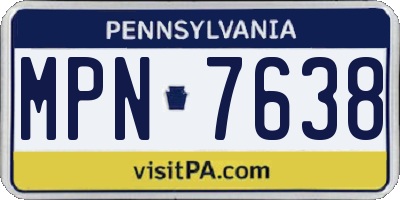 PA license plate MPN7638
