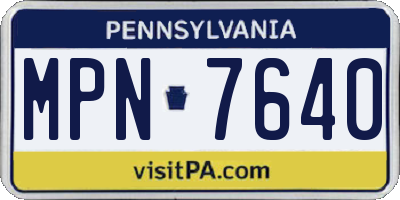 PA license plate MPN7640