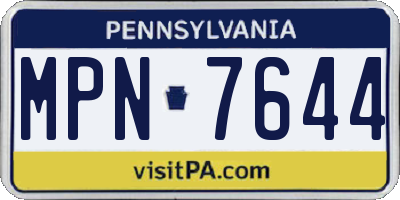 PA license plate MPN7644