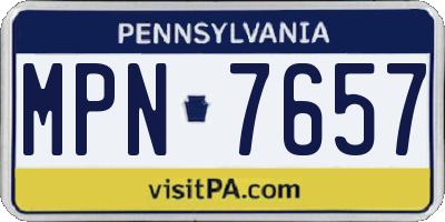 PA license plate MPN7657