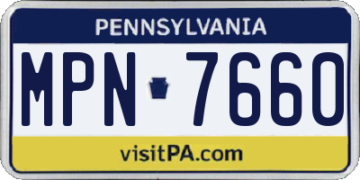 PA license plate MPN7660