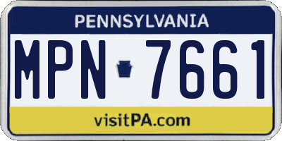 PA license plate MPN7661
