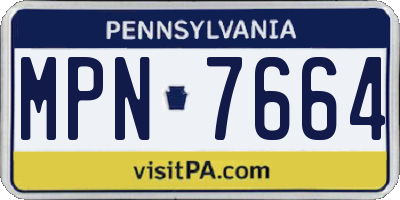 PA license plate MPN7664