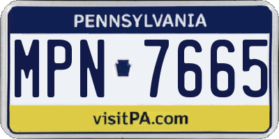 PA license plate MPN7665