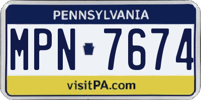 PA license plate MPN7674