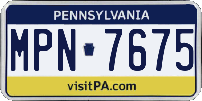 PA license plate MPN7675