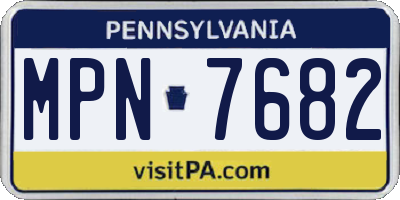 PA license plate MPN7682