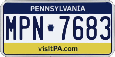 PA license plate MPN7683