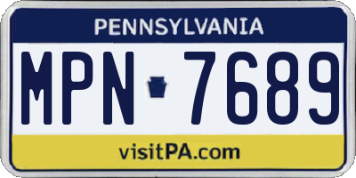 PA license plate MPN7689