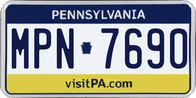 PA license plate MPN7690