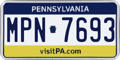 PA license plate MPN7693