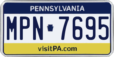 PA license plate MPN7695