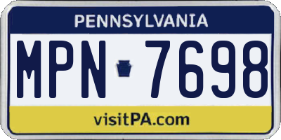 PA license plate MPN7698