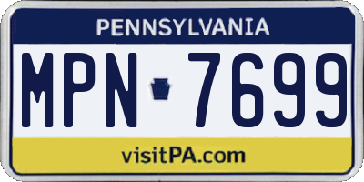 PA license plate MPN7699