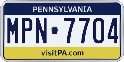 PA license plate MPN7704