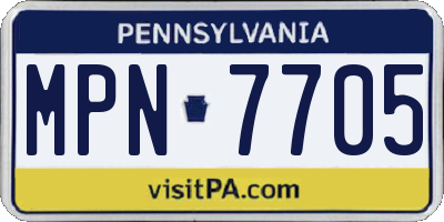 PA license plate MPN7705