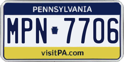 PA license plate MPN7706