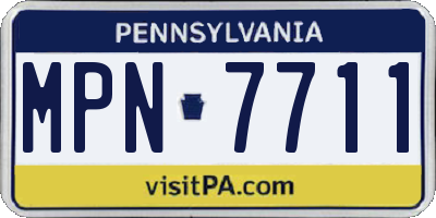 PA license plate MPN7711